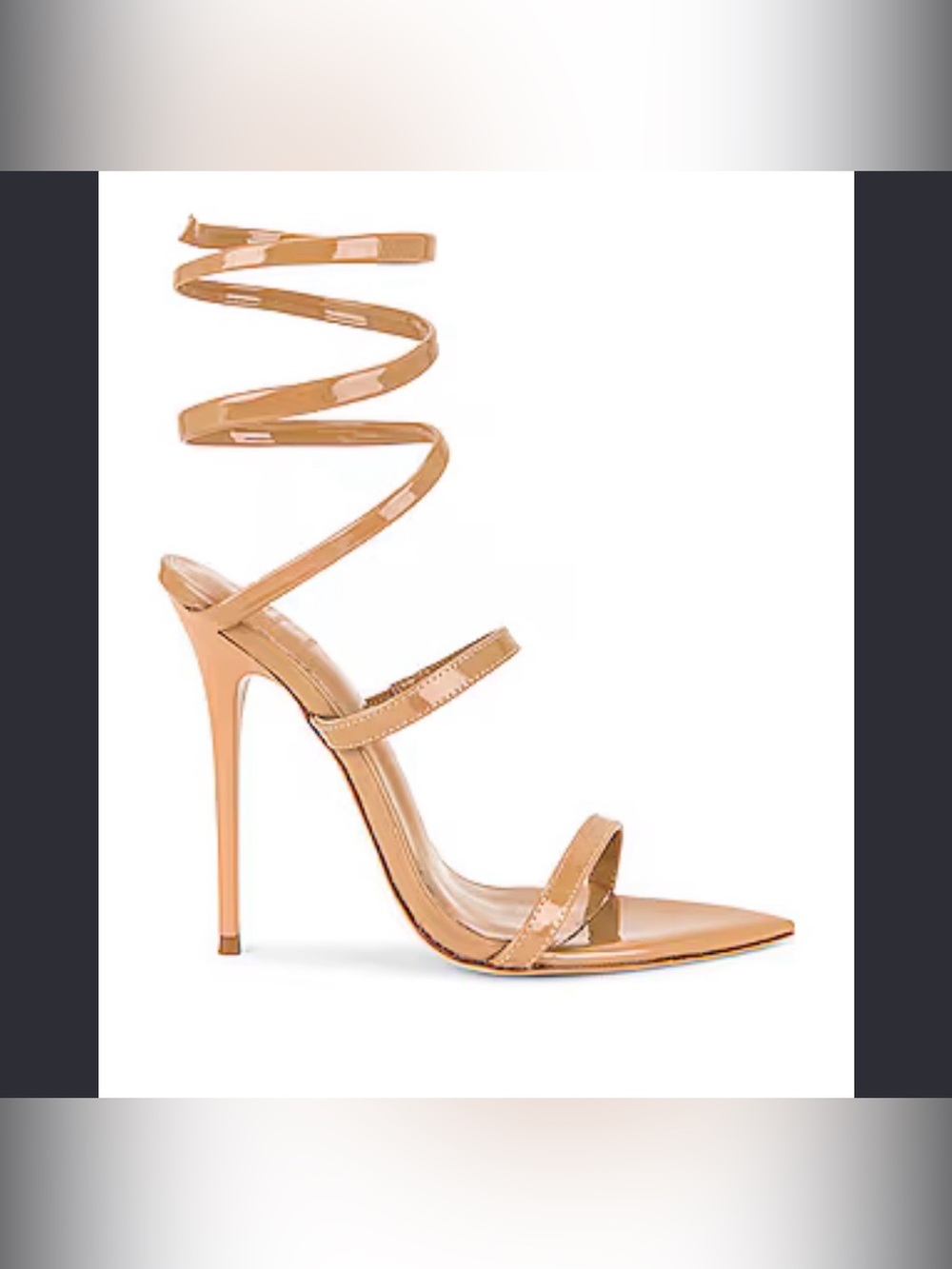 Michael Costello X Revolve Strappy High Heel Ankle Wrap Sandal in Nude